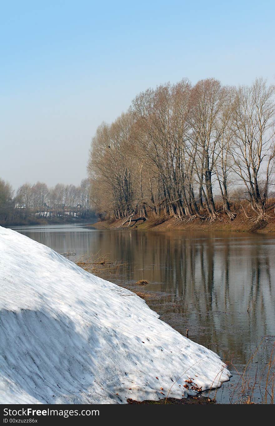 Spring lake landscape