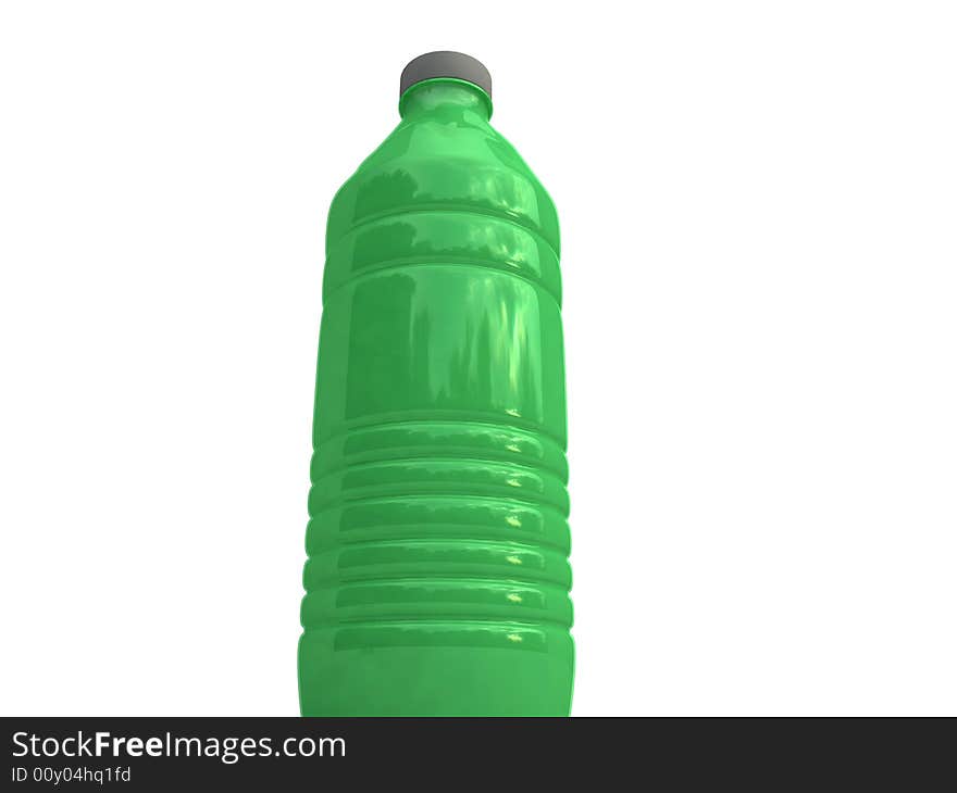 Green plastic bottle For juice.