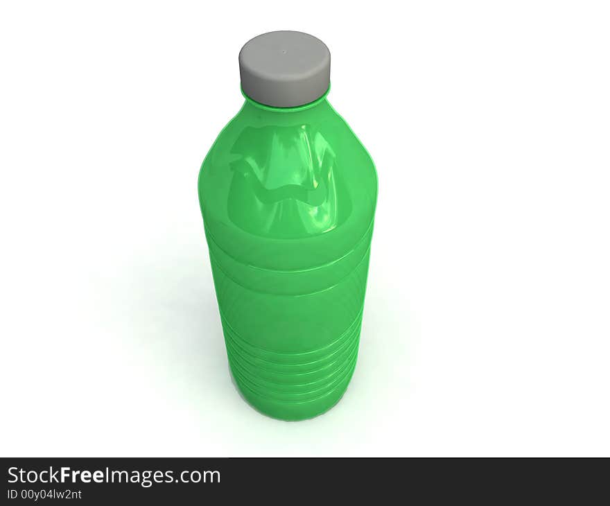 Green plastic bottle For juice.