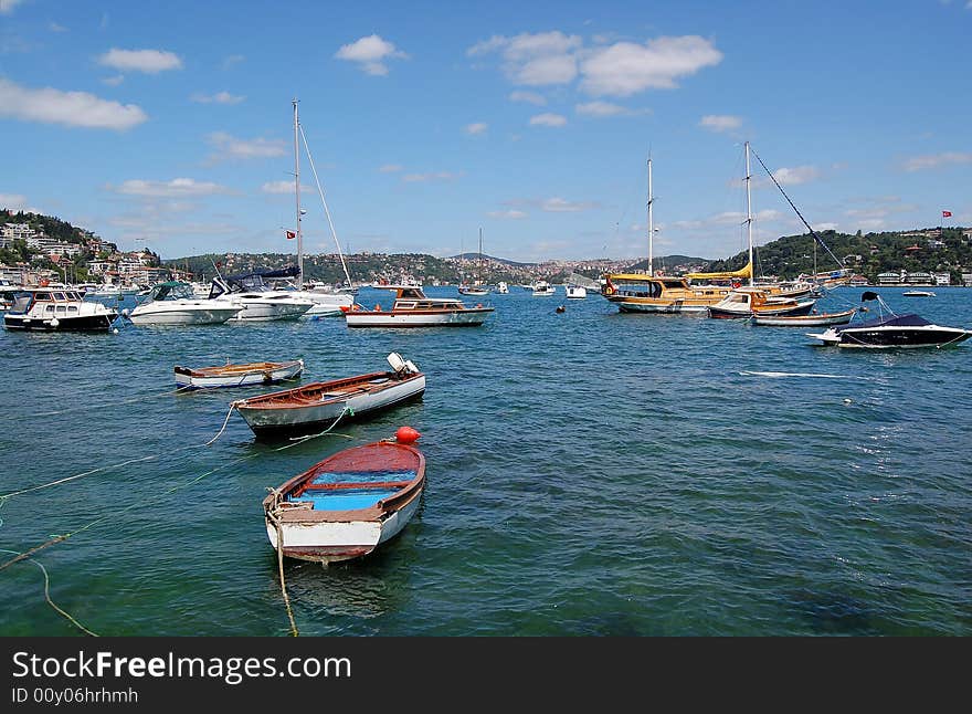 Boats, the sky, the sea, and clouds