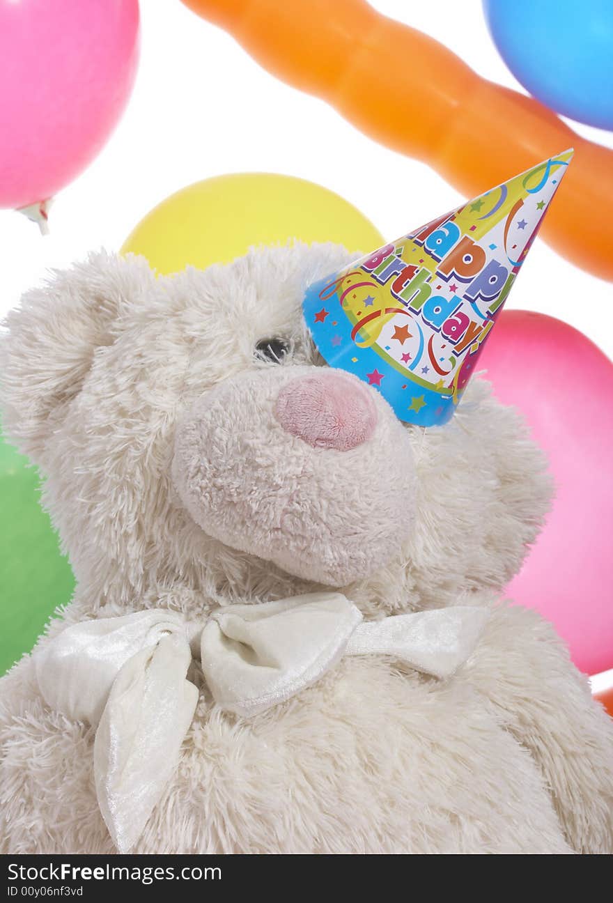 Party hat on teddy bear