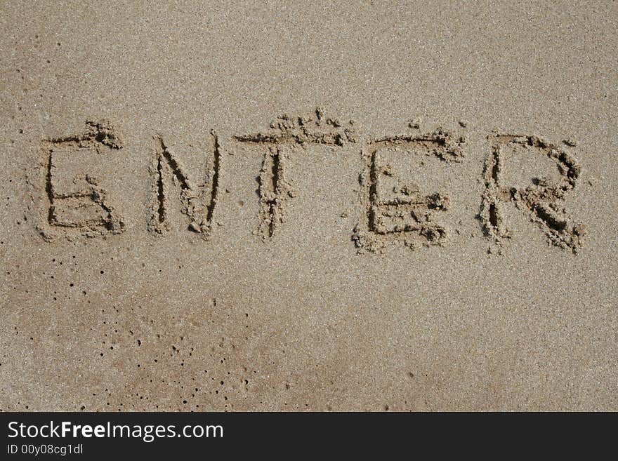 Message written on the beach. Message written on the beach