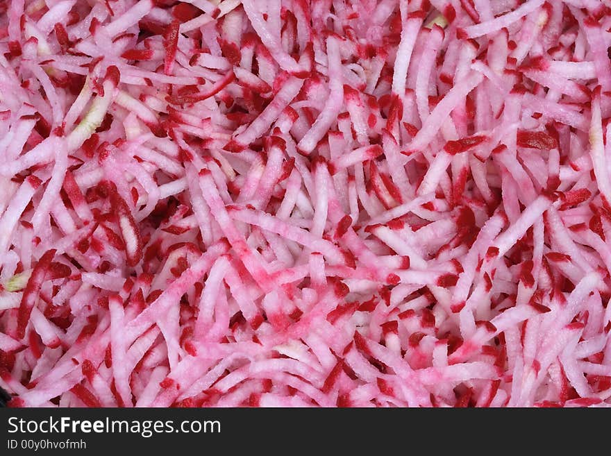 Radish salad - nature  texture (macro shot)