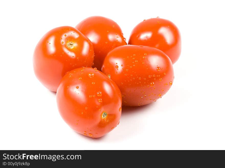 Fresh tomatoes with waterdrops.