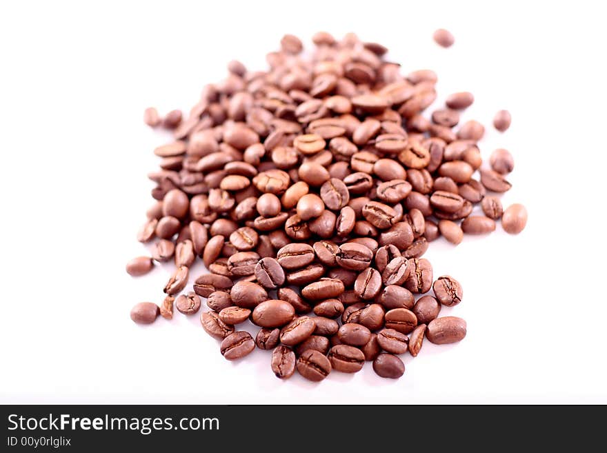 Coffe beans background isolated on white background