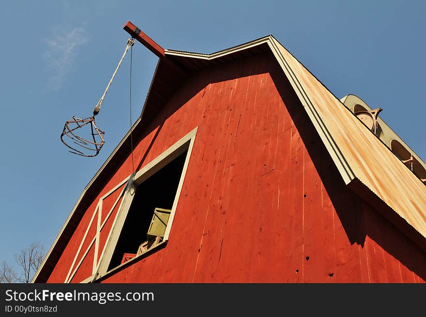 Old barn view from a low angle