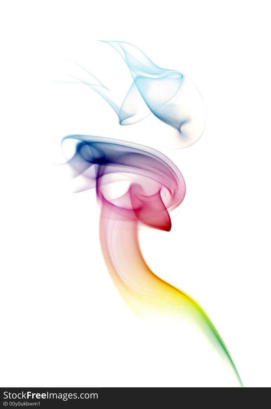 Colorful Rainbow Smoke isolated on white