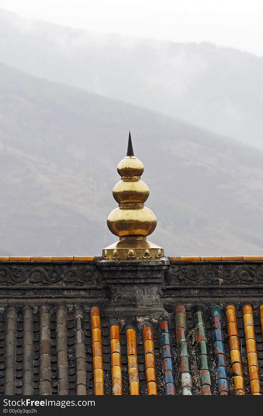 It is exquisite and ornamental that this is in the roof place of ancient temple, it is a kind of symbol of Buddhism. It is exquisite and ornamental that this is in the roof place of ancient temple, it is a kind of symbol of Buddhism.