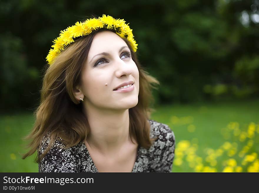 Young Woman On The Flowers. Young Woman On The Flowers