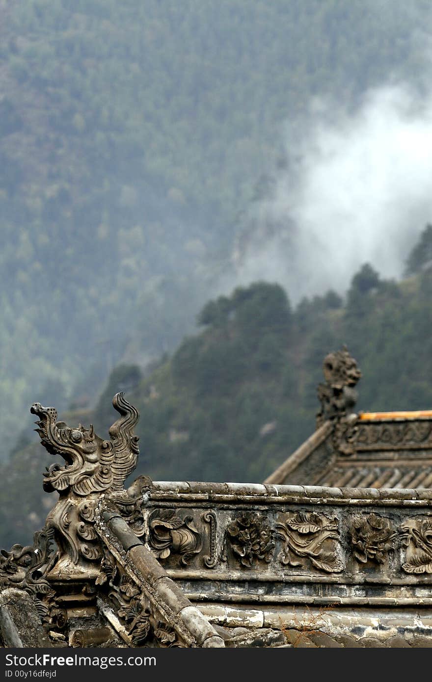 Roofs and eaves of temple