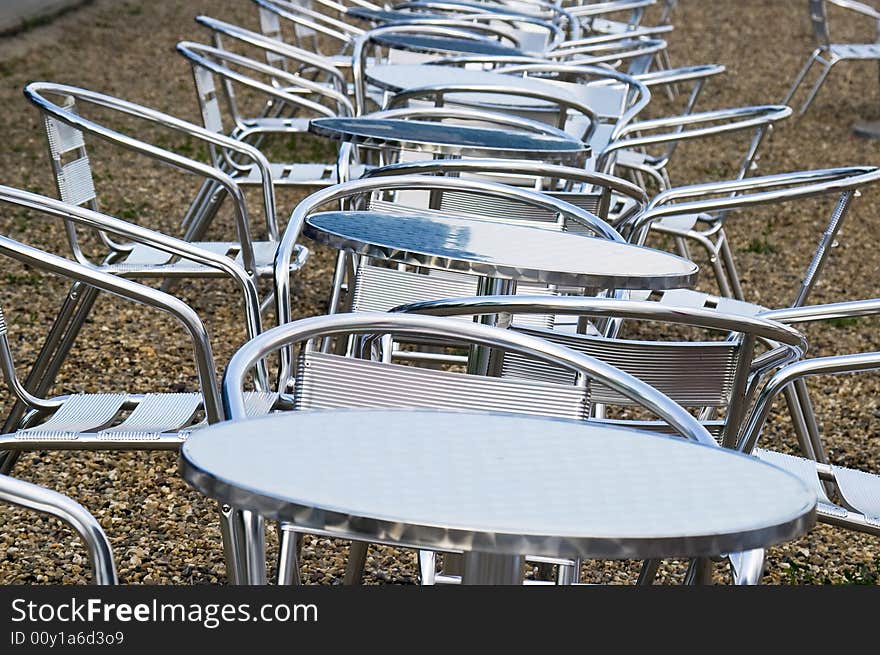 Blank Caffe Desks On Beach