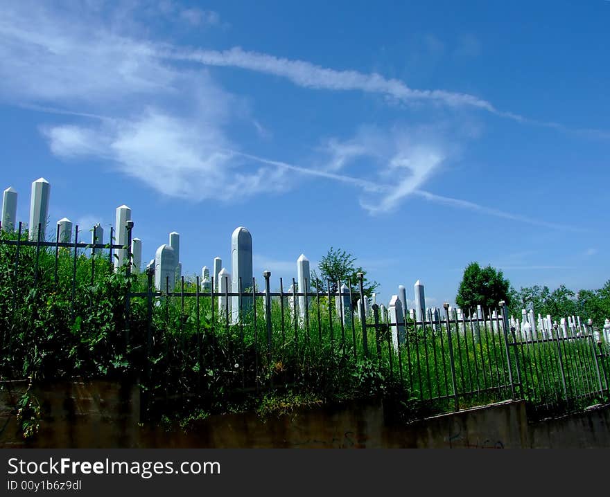 Gravestone on Muslim cementery in Bosnia and Herzegovina