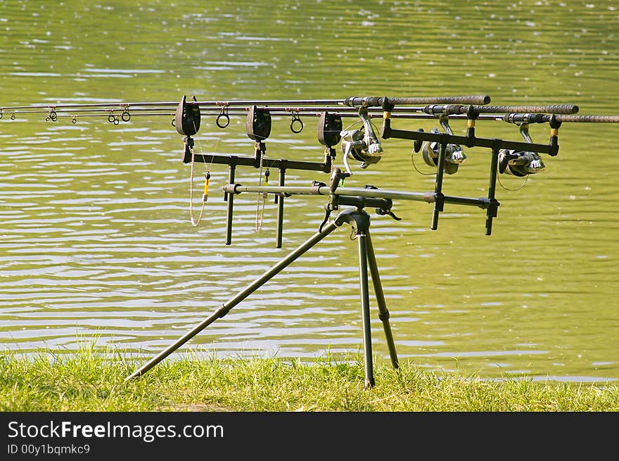 Fishing rods at the lake