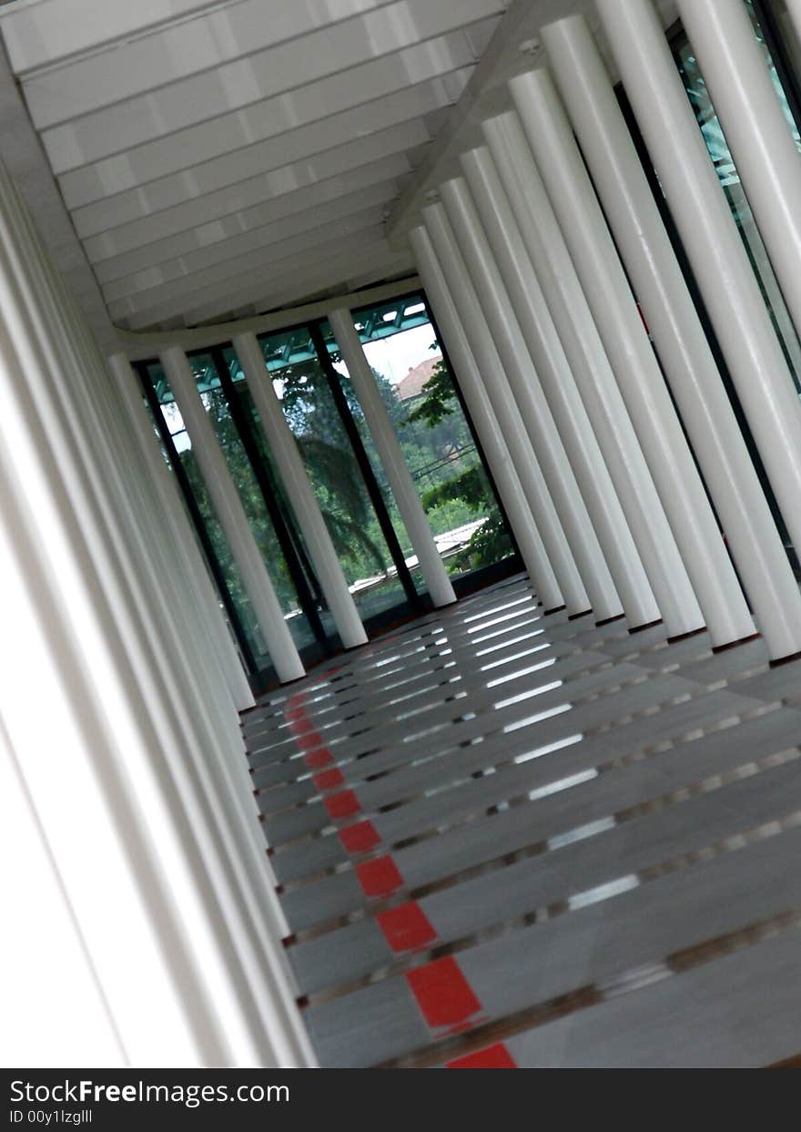 A corridor modern in the new hospital Meyer in Florence -Italy. A corridor modern in the new hospital Meyer in Florence -Italy