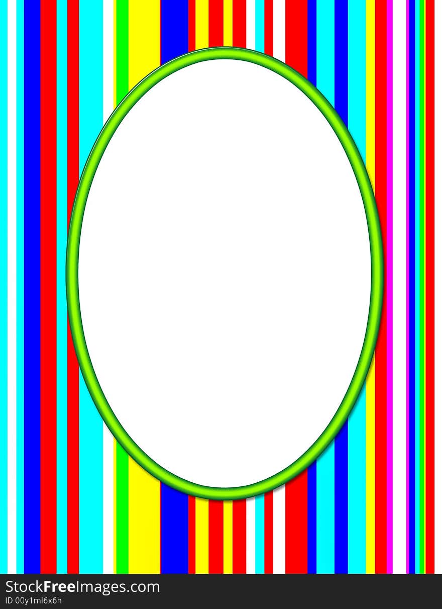 Green oval frame