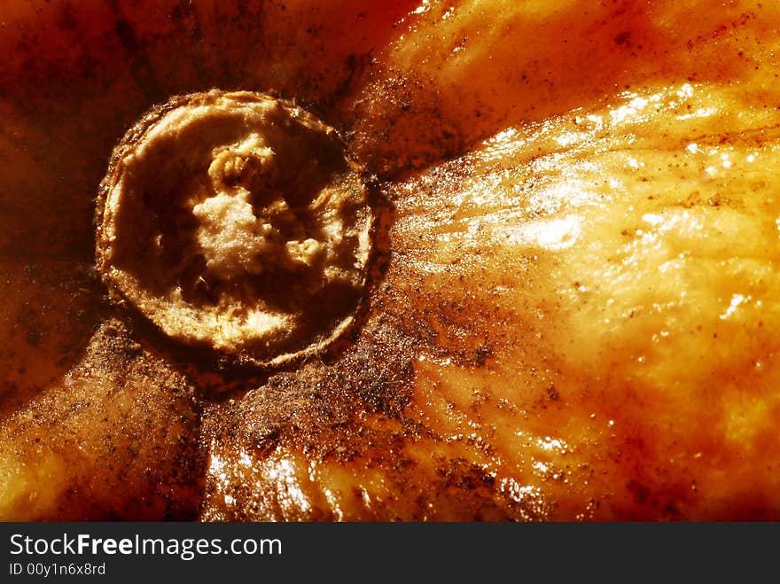 Very close macro of an orange backside. Very close macro of an orange backside