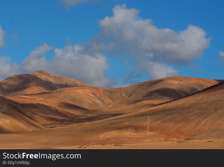 Old volcanic mountains Los Ajaches in Lanzarote