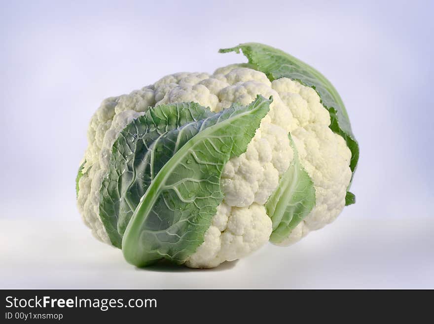 Cauliflower on the blue background