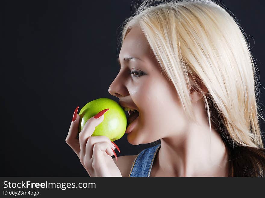 Girl with apple