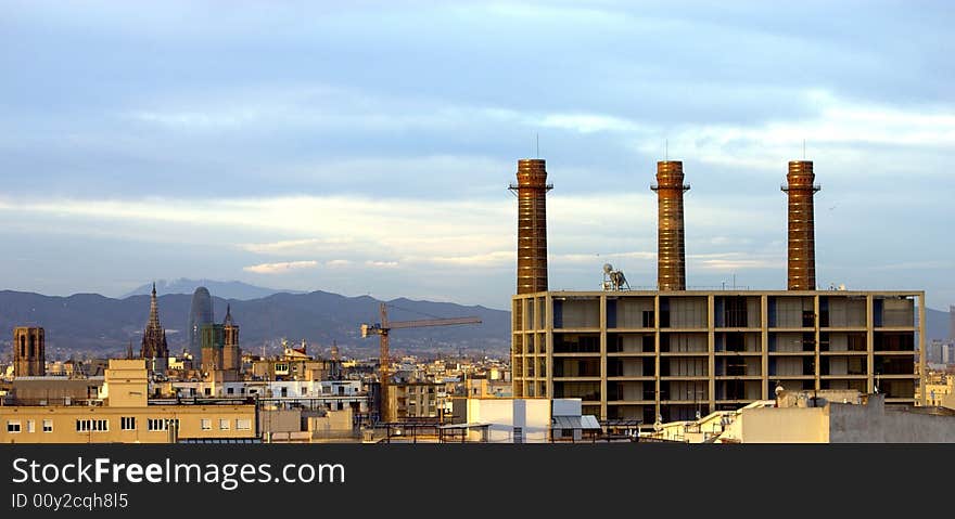 3 chimney in barcelona spain