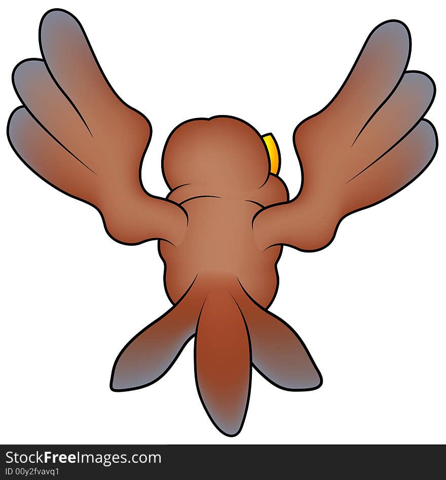 Flying Bird 07_B - brown sparrow illustration as vector