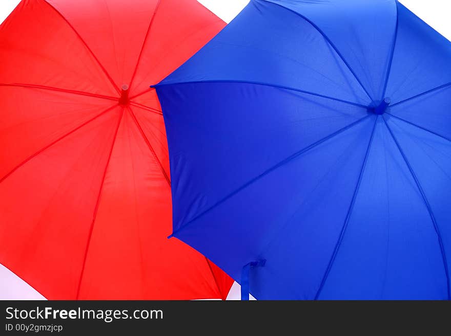 Red and blue umbrella