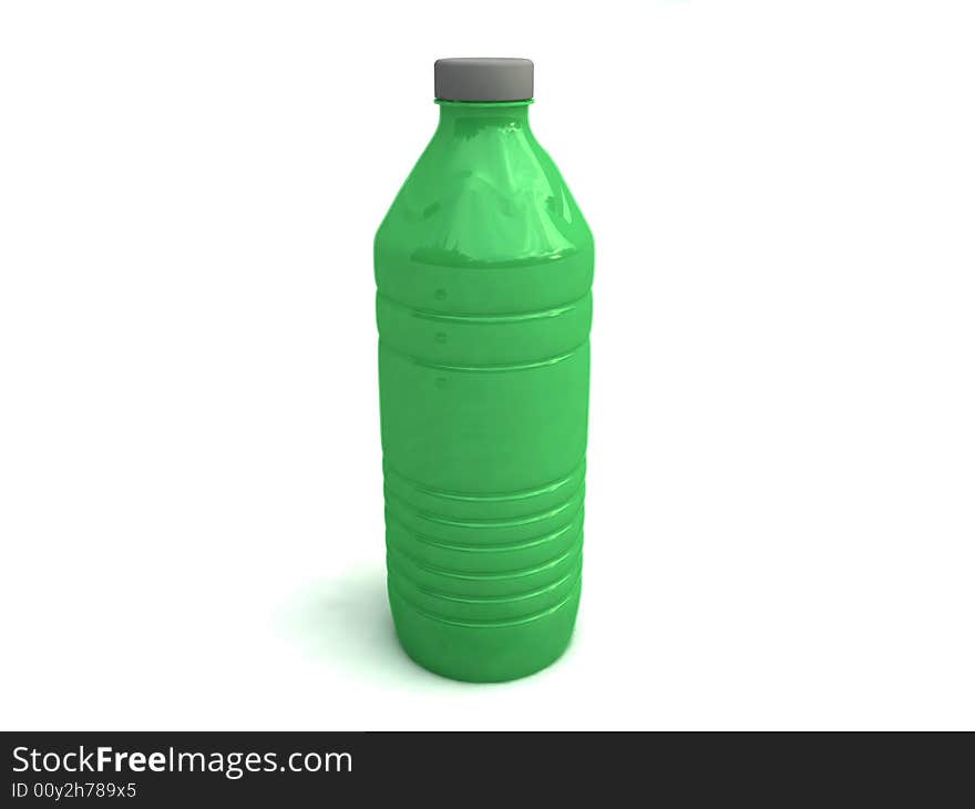 Green plastic bottle For juice.