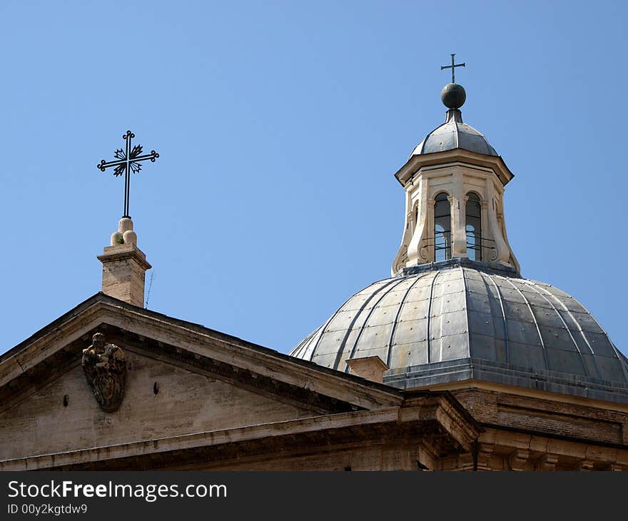 Cupola of  churche in Rome - Italy