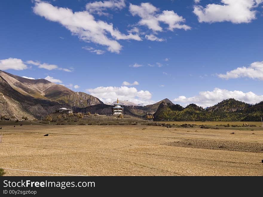 Landscape of Shangri-La in Yunnan province, China.