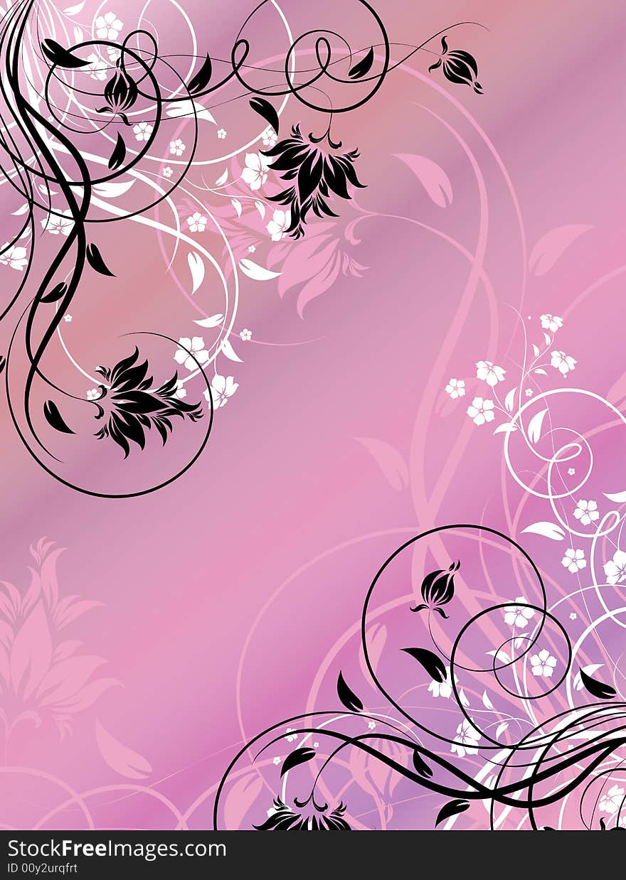 Abstract floral background. A vector format is added. Suits well for a postcard or background. Abstract floral background. A vector format is added. Suits well for a postcard or background