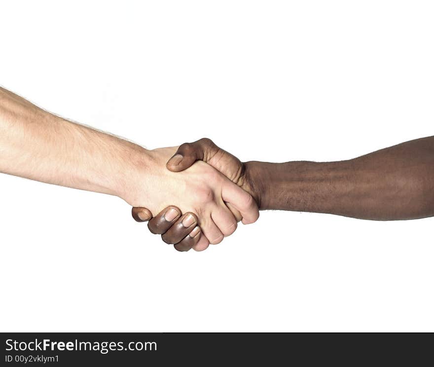 Black and white males hands. Black and white males hands