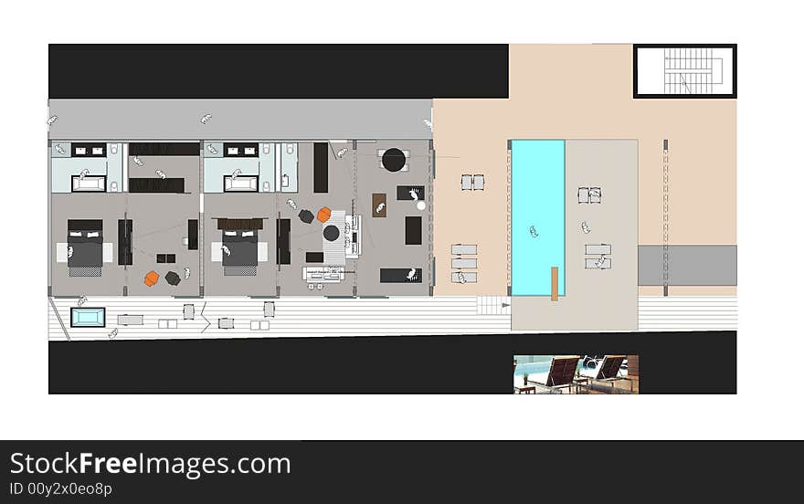 Design of Hotel Room in a modern Hotel