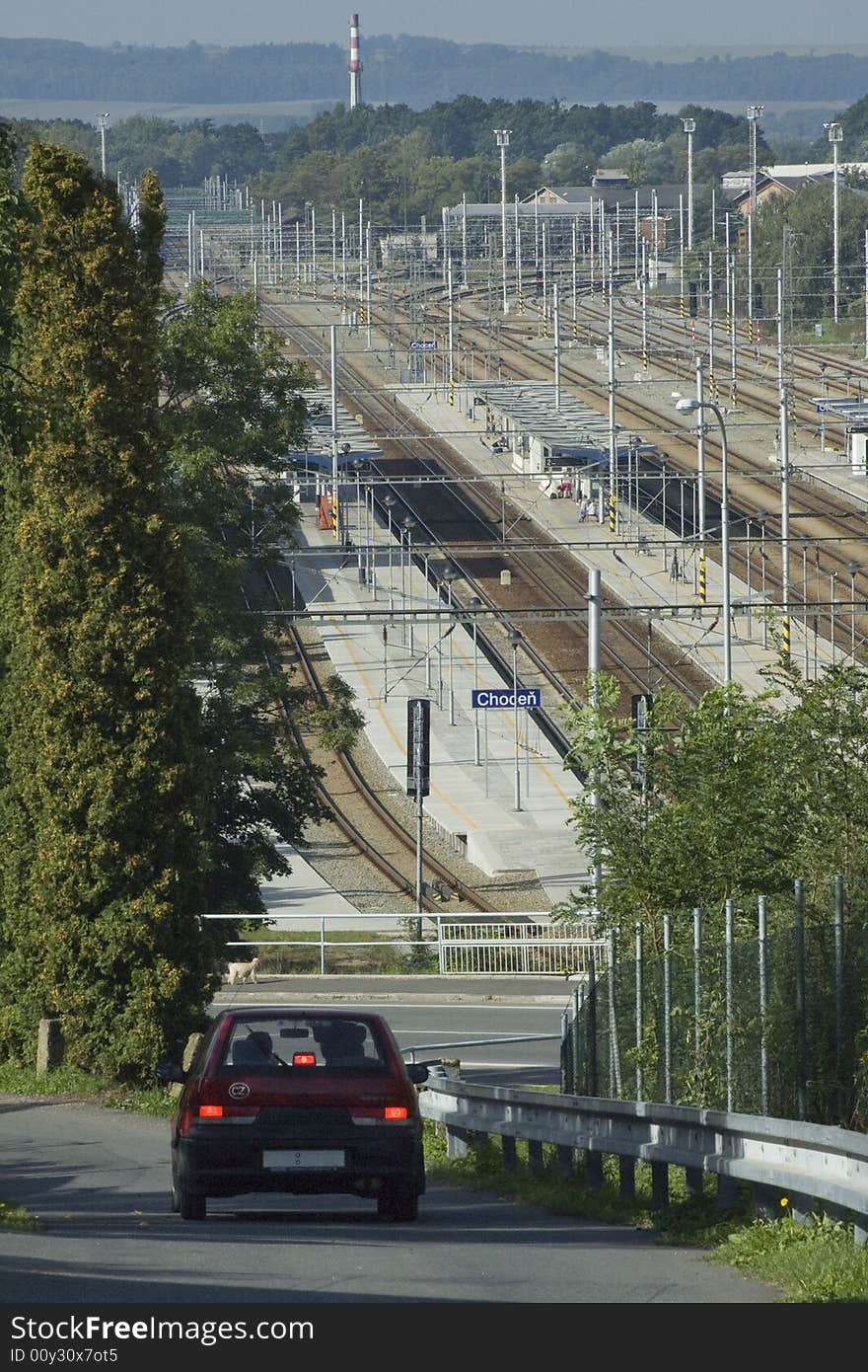 Car going to the railway station