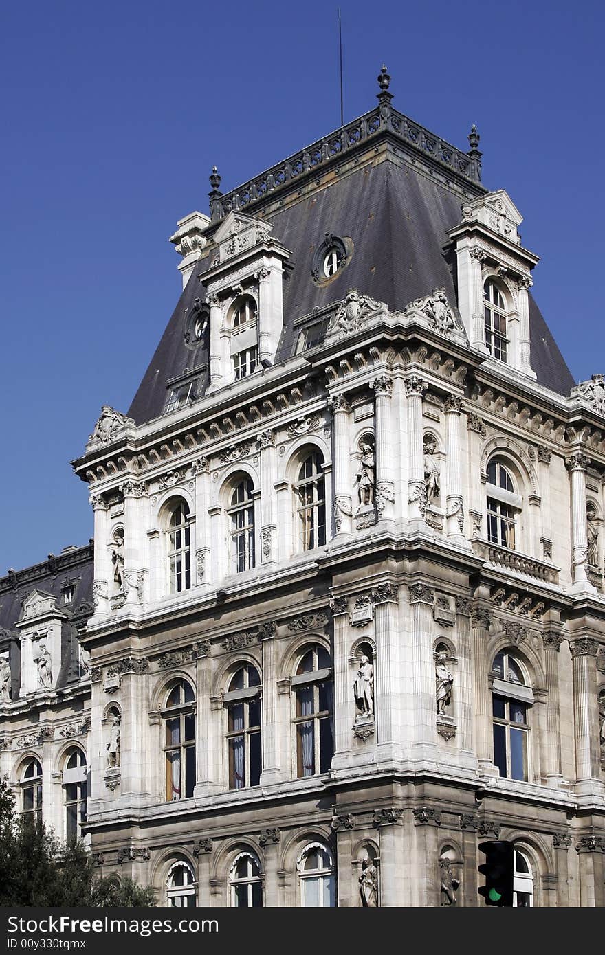 Typical Old French Building Facade, Paris, France