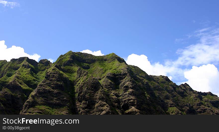 Green mountain at oahu hawaii