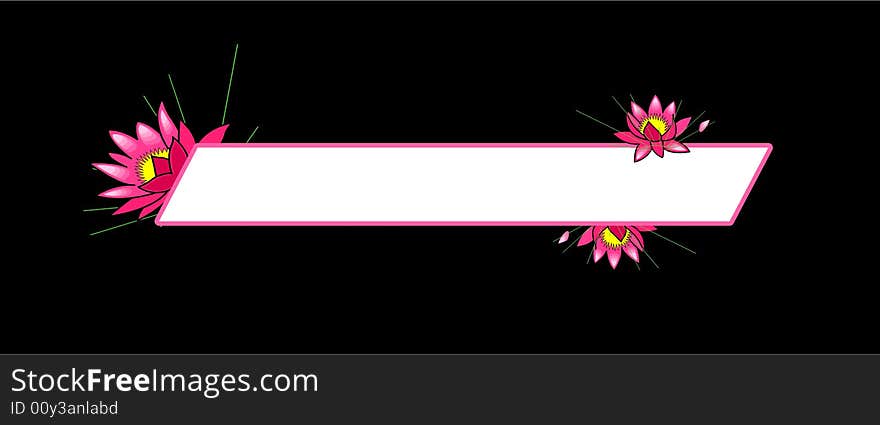 Pink floral banner website display.