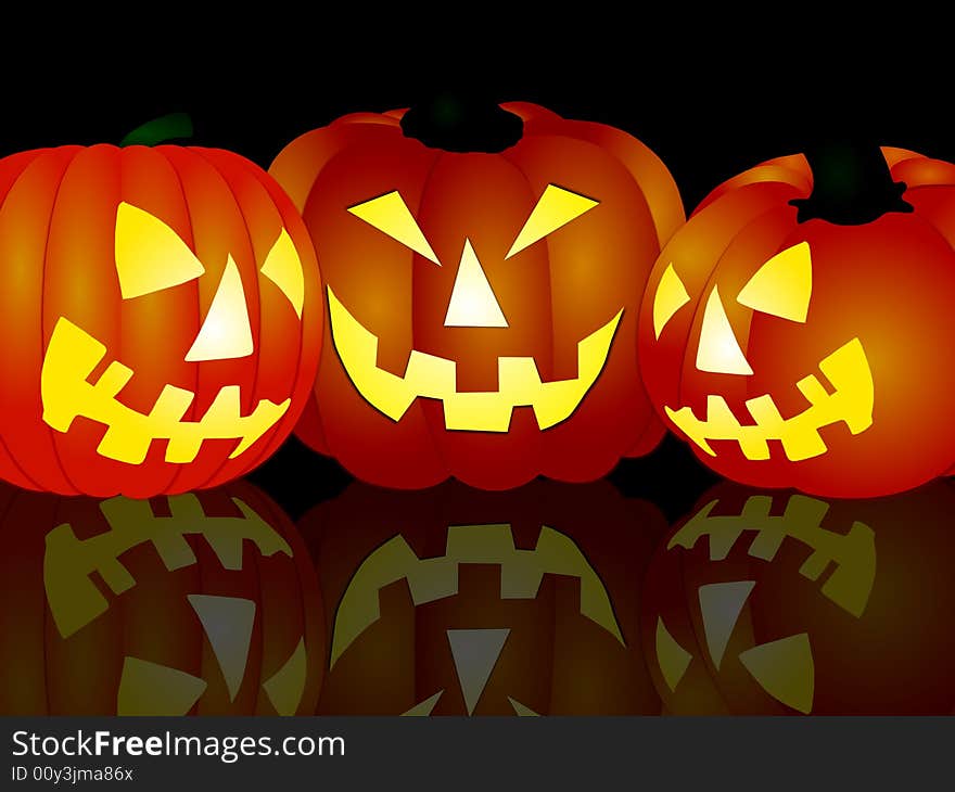 Angry halloween pumpkins