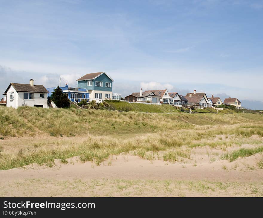 Houses at an English beach. Houses at an English beach