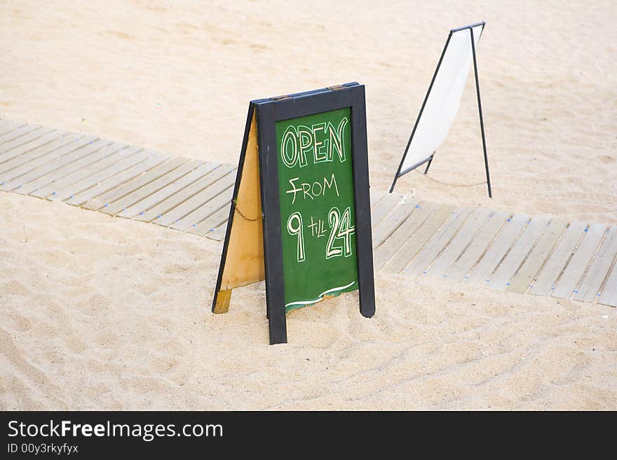 Beach Bar Board With Opening Hours