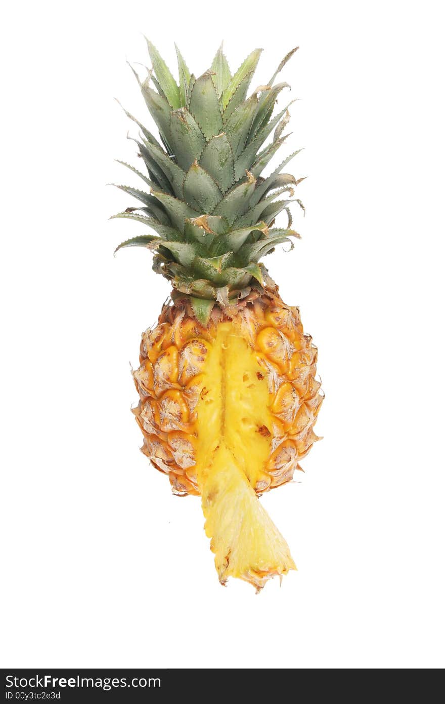 Pineapple with cut wedge