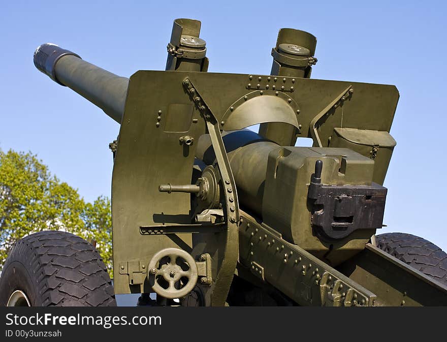 Soviet artillery gun of the World War II at the St.Peter and Paul Fortress, St.Petersburg, Russia