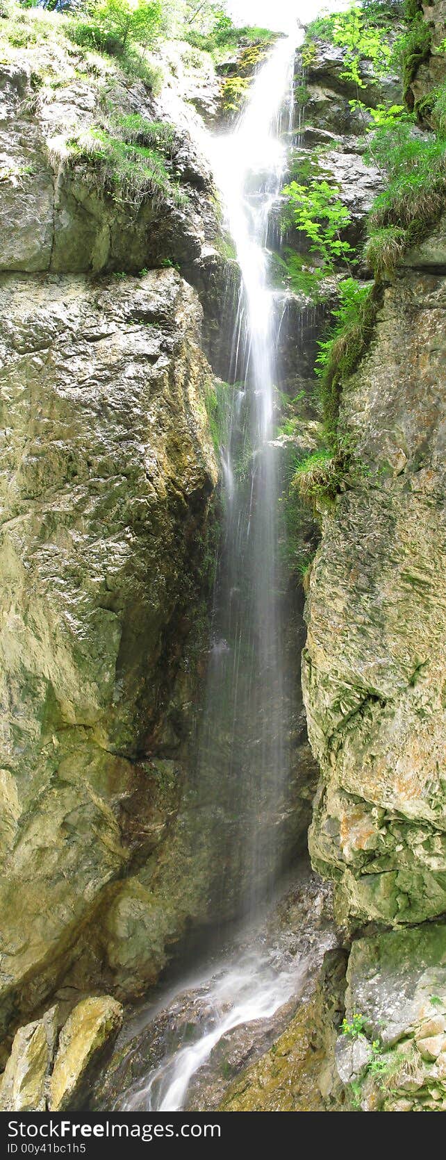 Panorama of 3 pictures of a waterfall. Panorama of 3 pictures of a waterfall