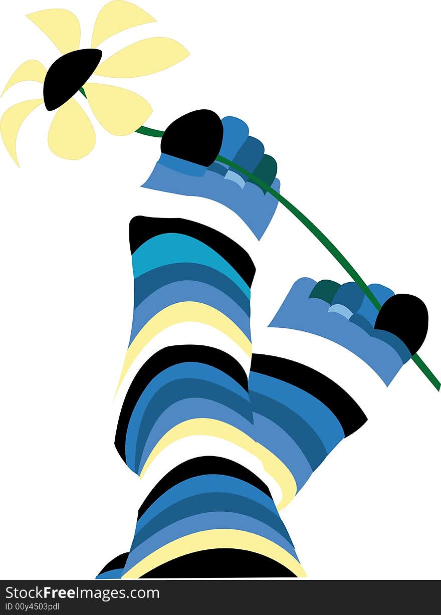 Pair cheerful striped socks with a flower