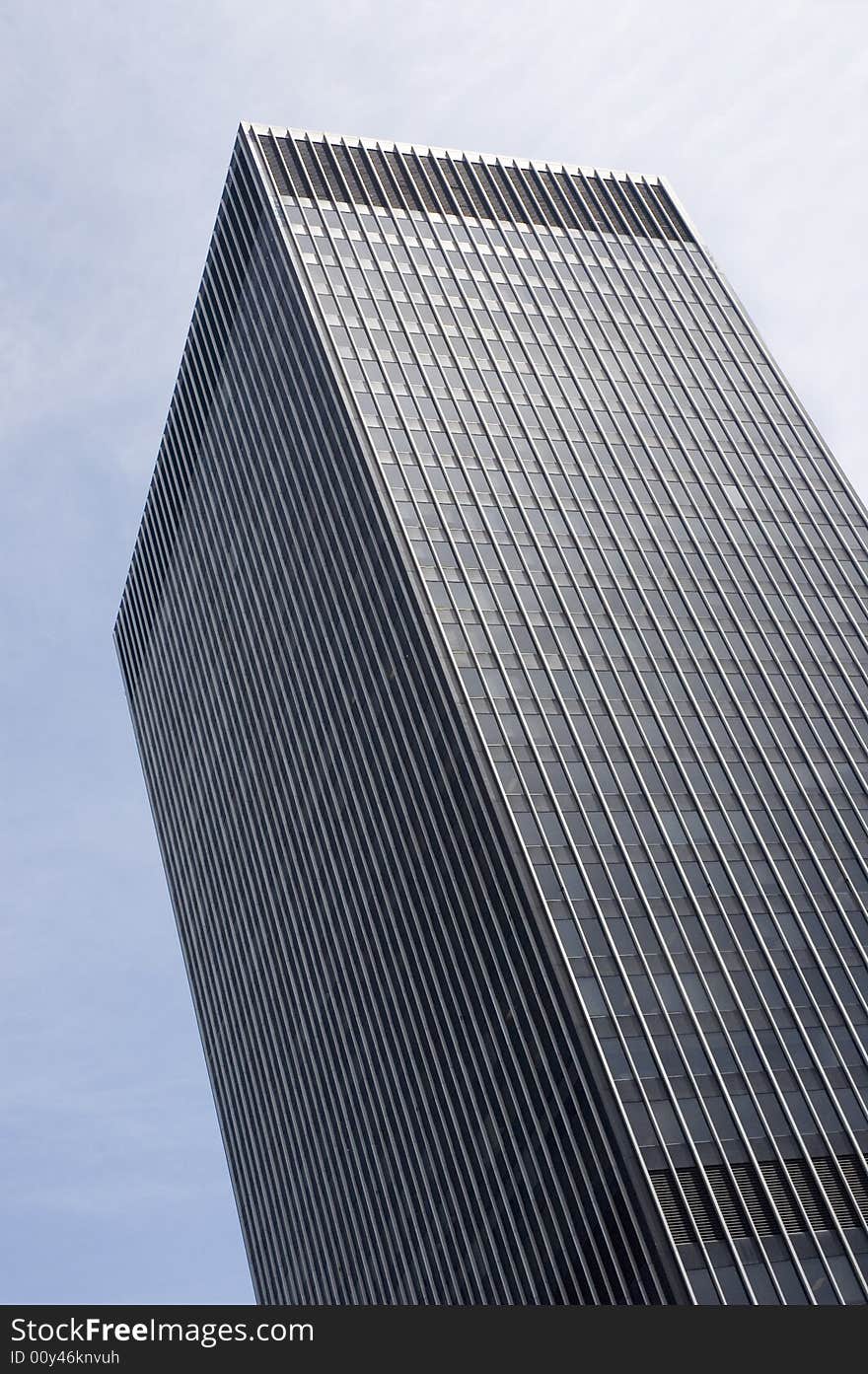 Close up view of a modern skyscraper