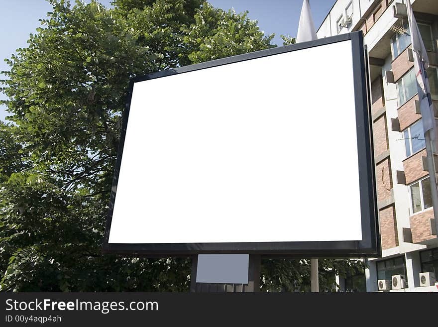 Blank Billboard In City