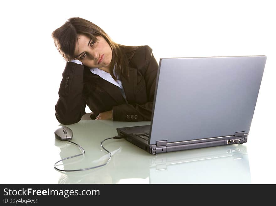 Businesswoman with laptop computer