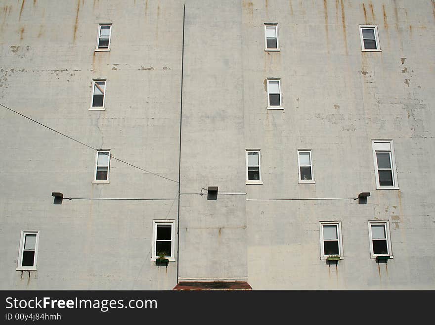 Windows on a block of apartments