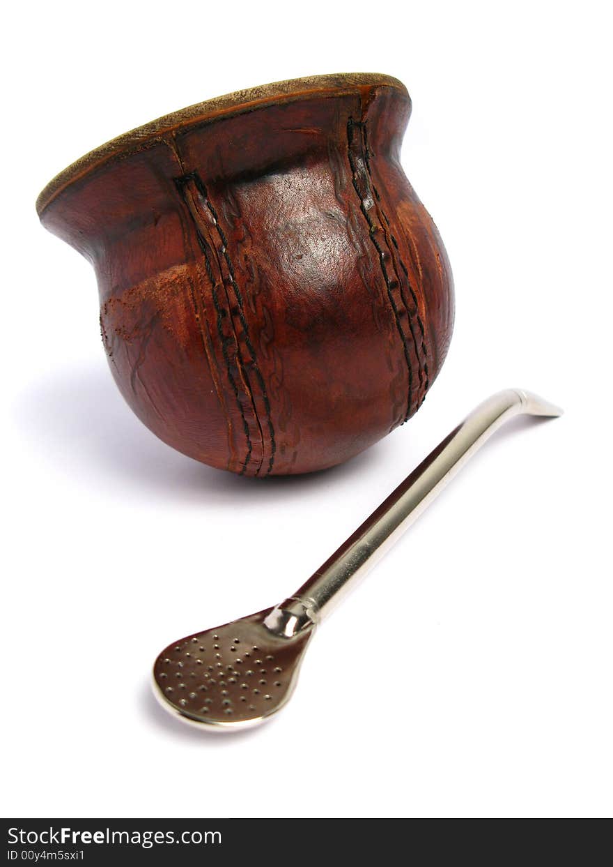 Leather Mate Cup And Straw