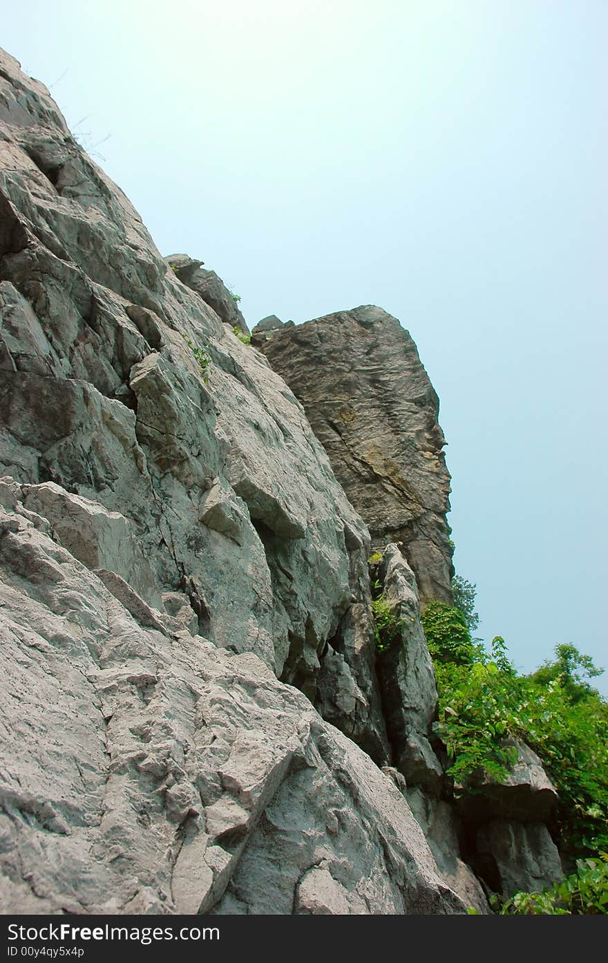 The escarpment with the blove sky background .