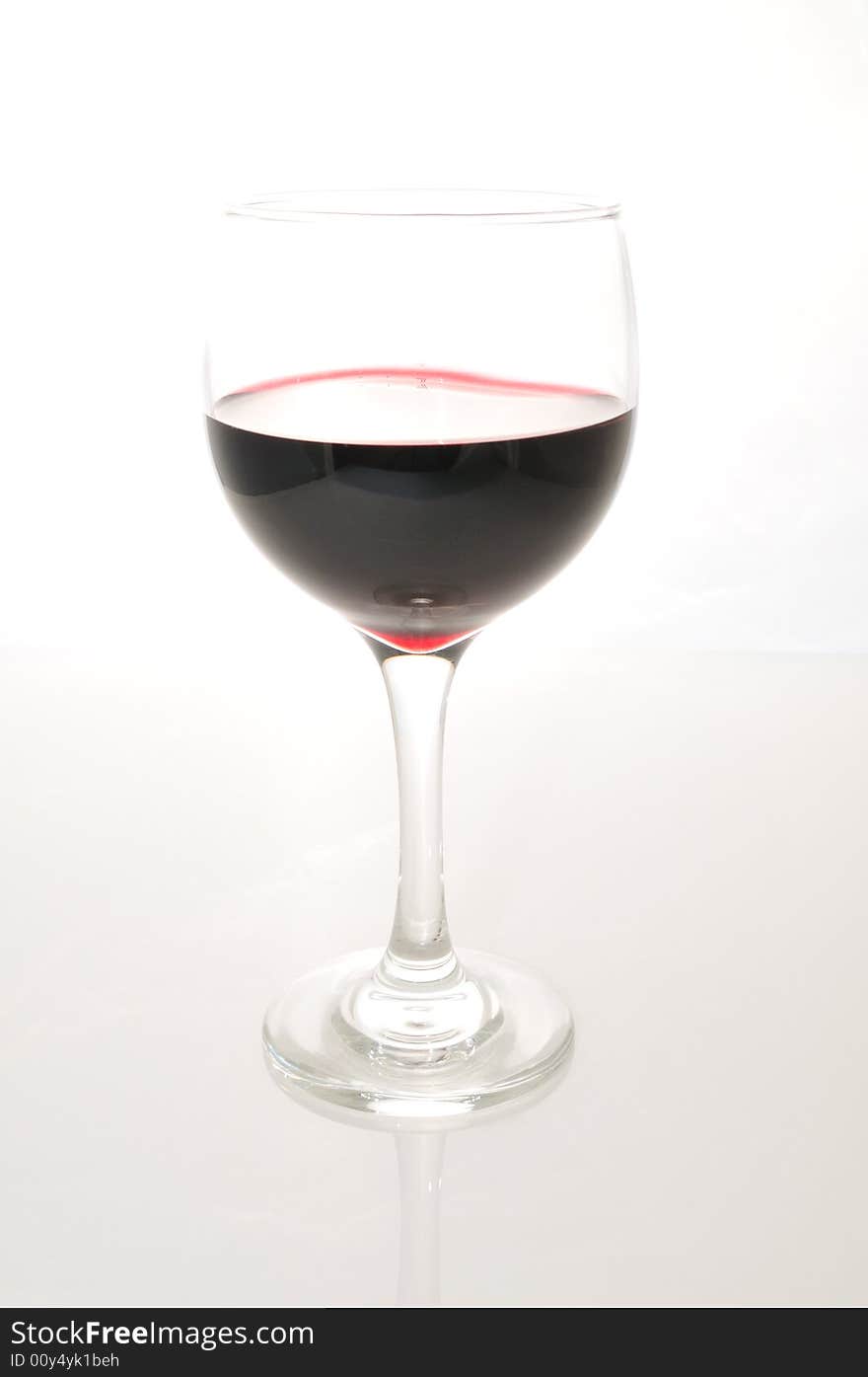 Glass of Red Wine on white background